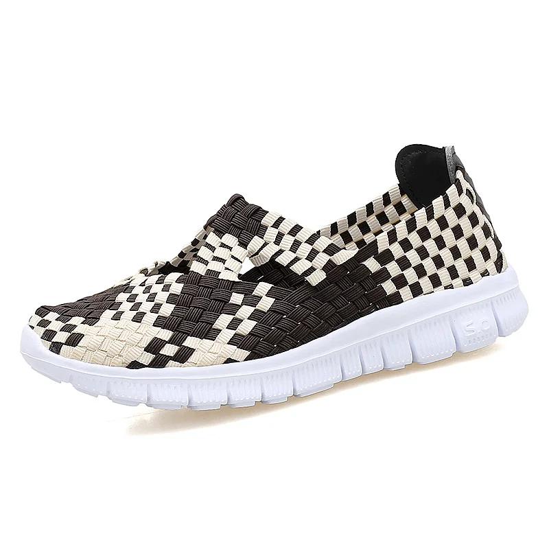 2025 Fashion Womens Shoes Summer Sneakers Mixed Color Flats Breathable Casual Shoes Loafers Comfortable Mother Shoes Size 35-42