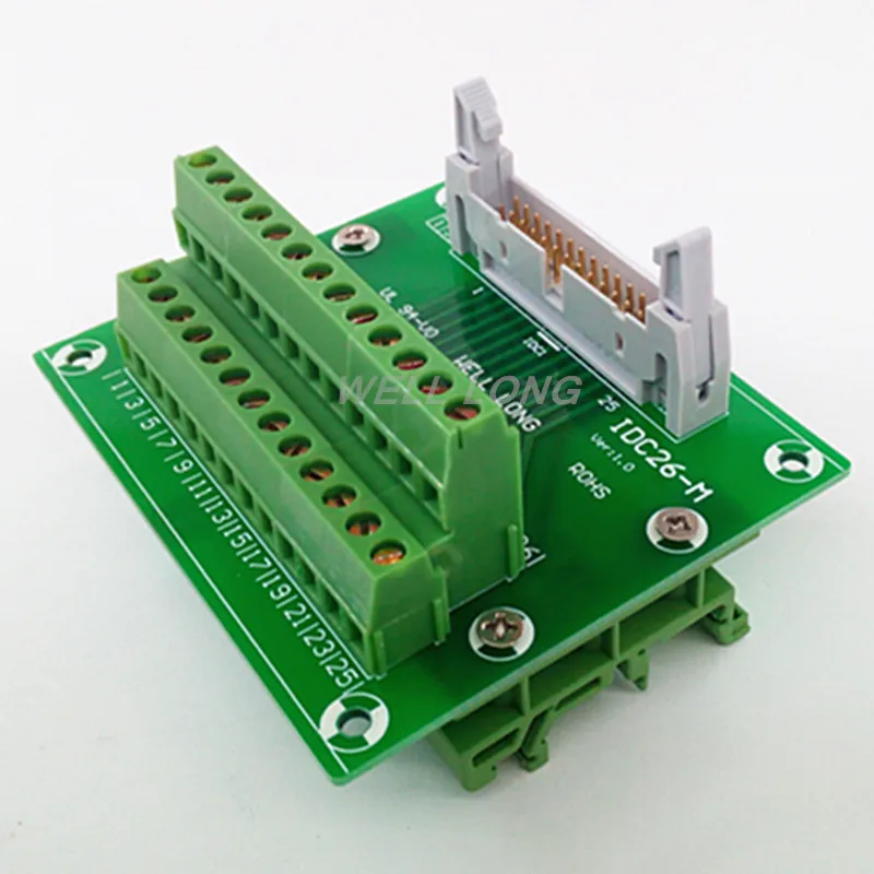 

IDC26 2x13 Pins 0.1" Male Header Breakout Board, Terminal Block, Connector.