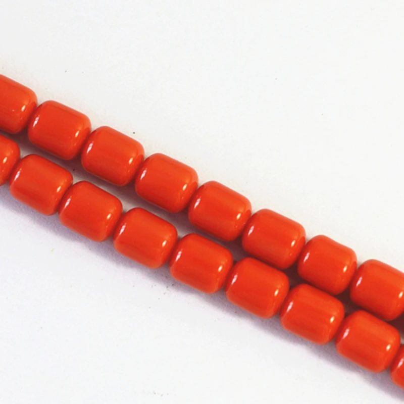 Orange red resin beeswax fashion 8*9mm 9*11mm 10*13mm barrel rice fit diy necklace bracelet loose beads jewels making 15inch B69