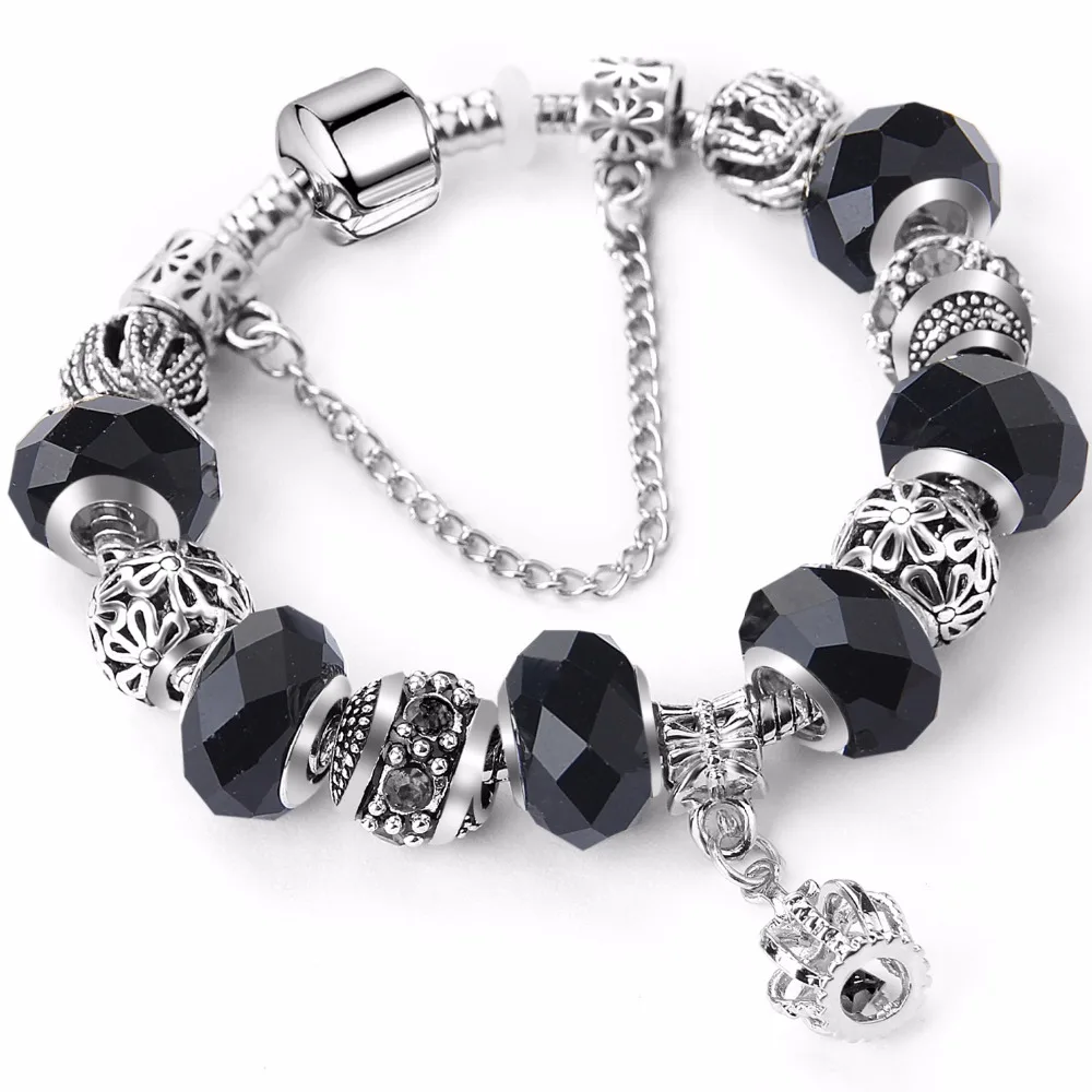 Plated Charm Bracelets for women with a beautiful Murano Beads Pa Original bracelet for women jewelry gift