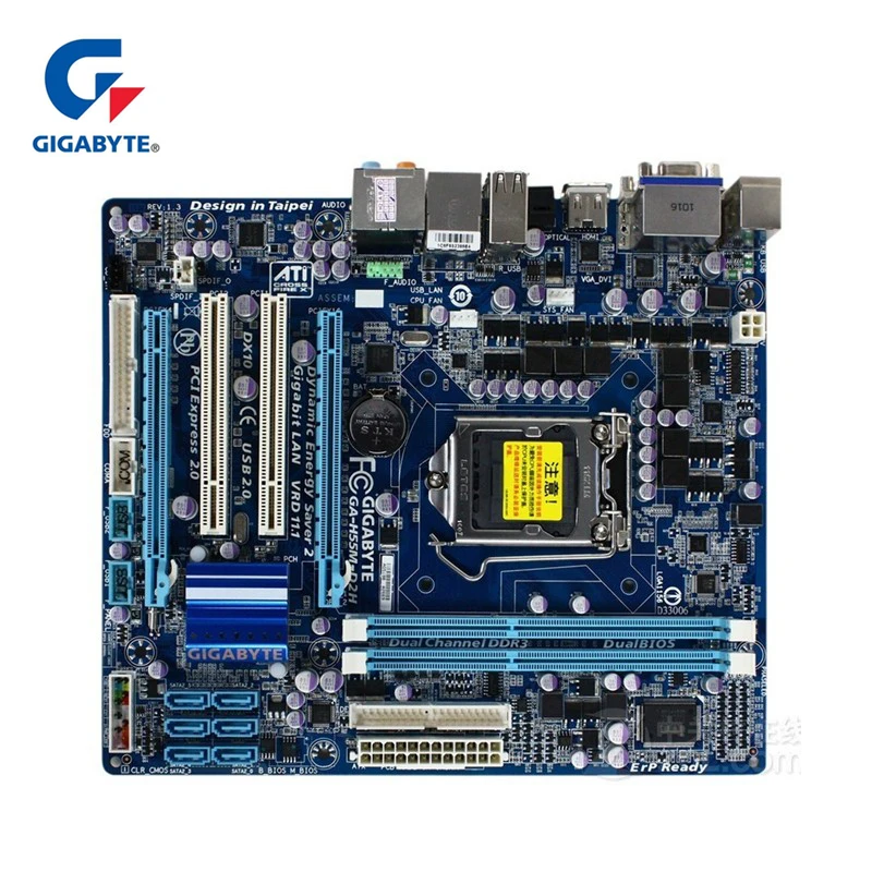 

Gigabyte GA-H55M-D2H 100% Original Motherboard LGA1156 DDR3 8G H55 D2H H55M-D2H Desktop Mainboard SATAII Systemboard Used