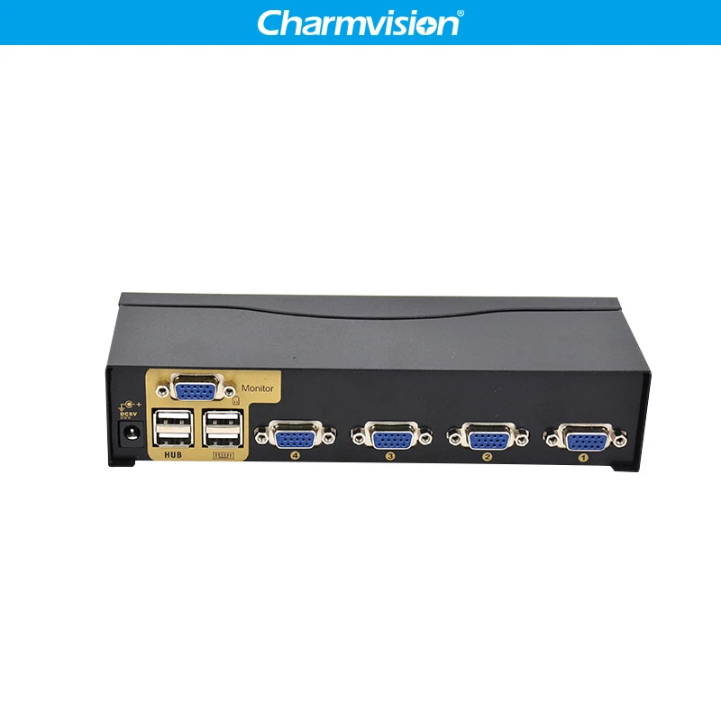 Charmvision UK401R 4 Ports PC hosts USB HUB KVM Switch Multi Computer USB2.0 HUB KVM Switcher with remote control Keyboard Mouse