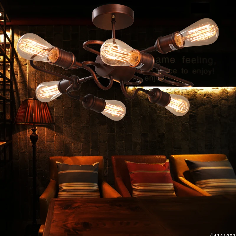 Loft American Ceiling Lights country cafe bar restaurant clothing store bedroom retro industrial wind iron personality LU808155