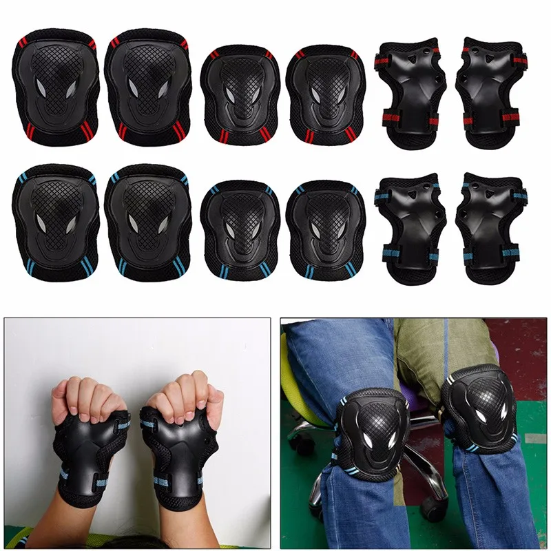 Befusy 6pcs/Set Sports Safety Set Knee Pads Elbow Pads Wrist Protector Kneepads Protection for Scooter Cycling Roller Skating