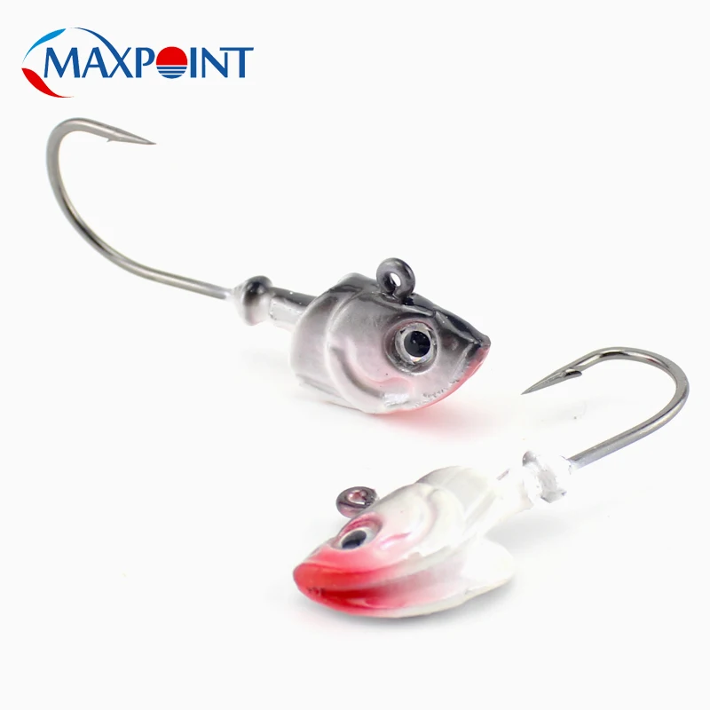 Soft Baits Jig Head 20g 26g Inshore Seabass Fishing Hooks Colors Jig Head with 3D eyes Fishing Lures Swimbait Jigs 2pcs/pk