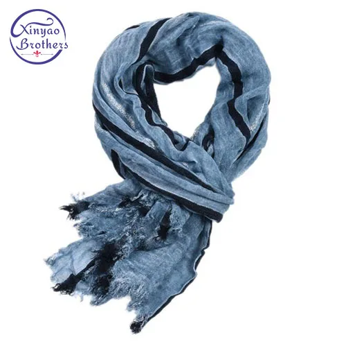 2019 European Unisex Style Winter Scarf Cotton Wrinkle Stripe long men\'s scarves shawl fashion gold glitter men scarf