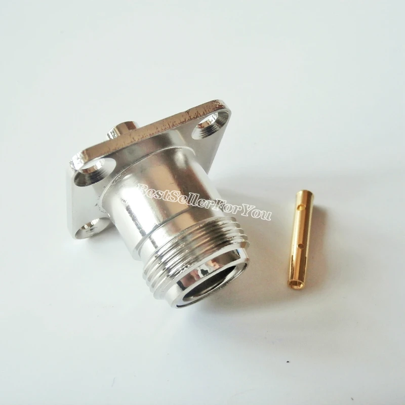 1Pcs N Solder Female 4 Hole Flange Mount Semi-rigid RG402 0.141\