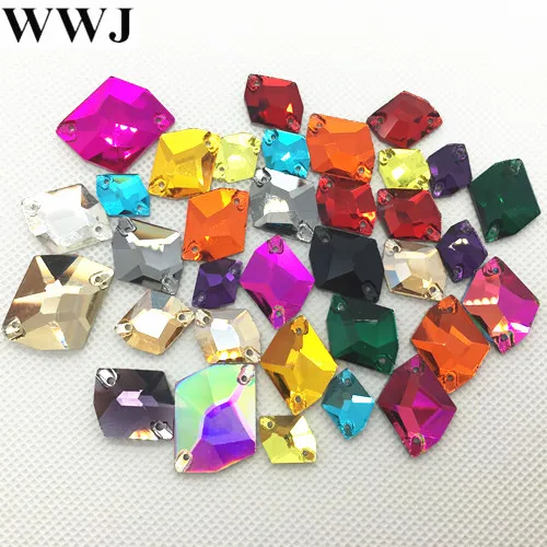 Link 1 :All Size&Colors 21x27,16x21,14x17,11x14,10x12 Cosmic Shape Sew On Glass Crystal Stones Flatback 2 Holes For Dress Making