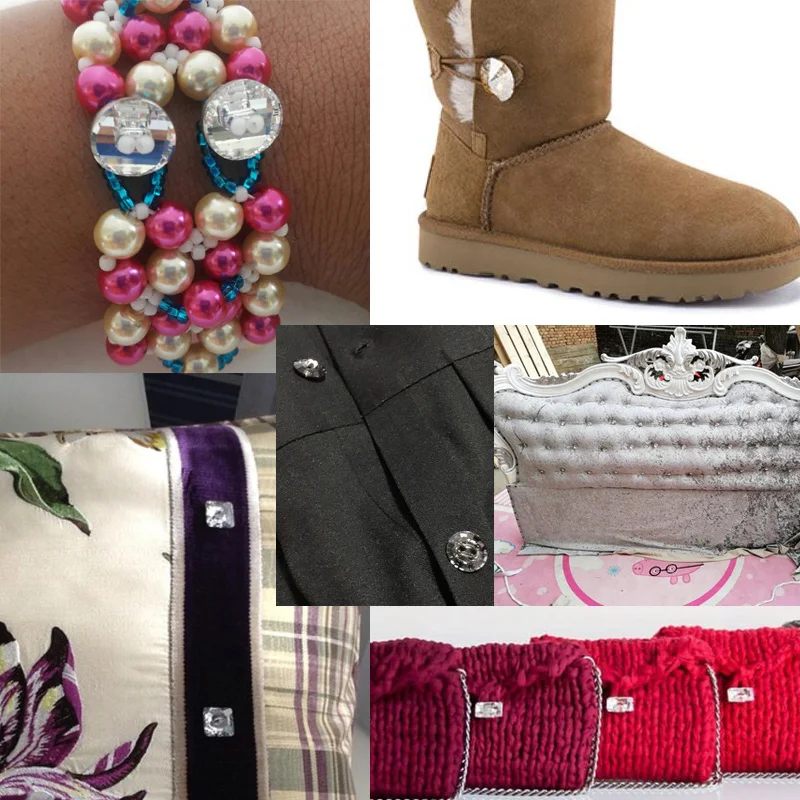 Kristallklare Formknöpfe zum Aufnähen, DIY Strass-Druckknöpfe für Schmuck, Kleidung, Sofa, Kostüm – Detail 14