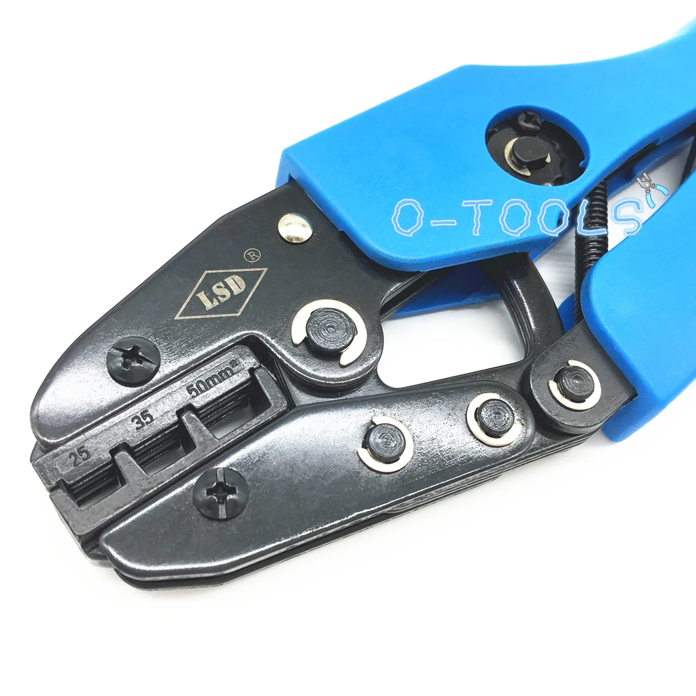 Alicate de crimpar cabos, ferramenta de frisar cabos com ferrolhos isolados 25-50mm; conector de fio