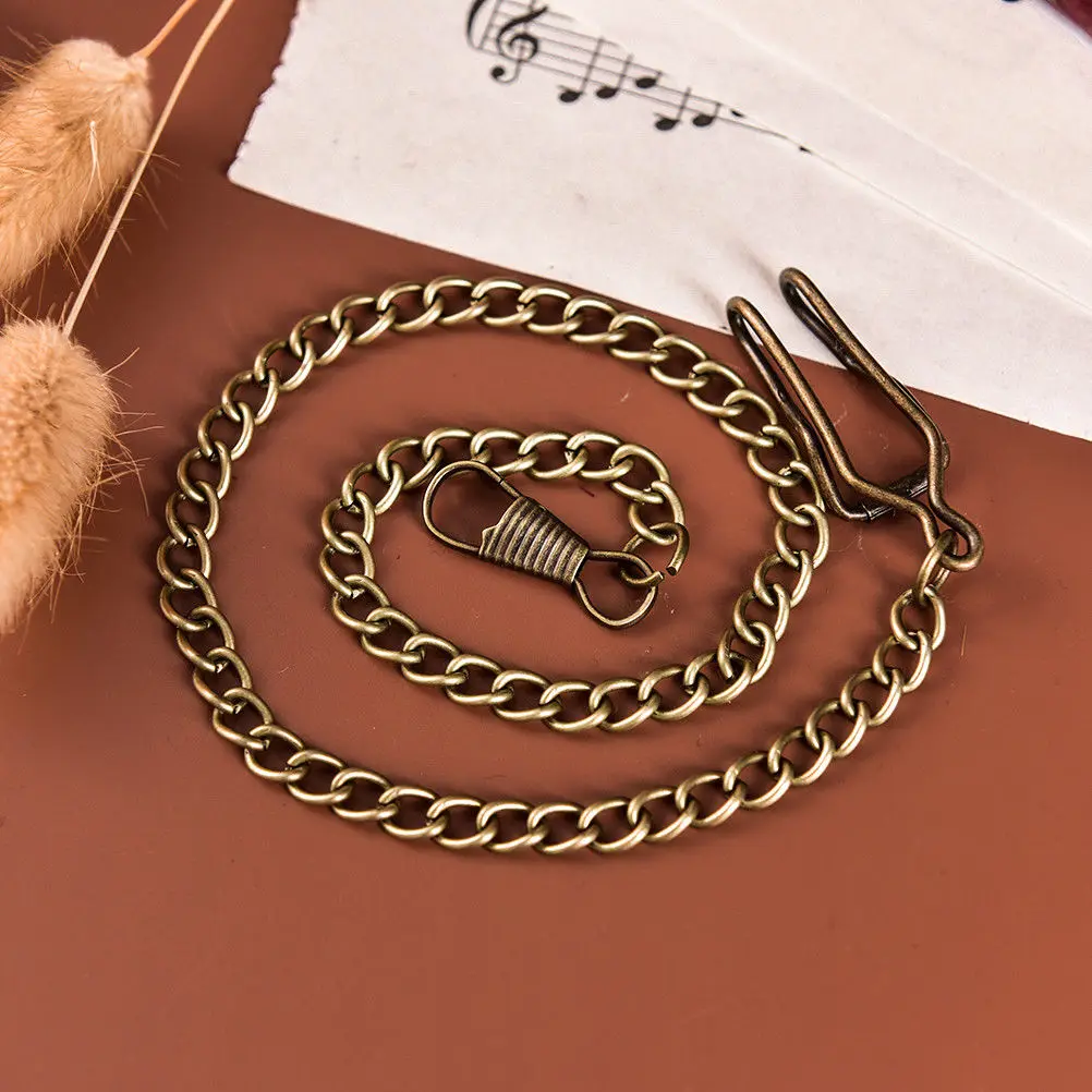 36cm Bronze Vintage Style Retail Alloy Pocket Watch Holder Necklace Chain For Men Women Collares