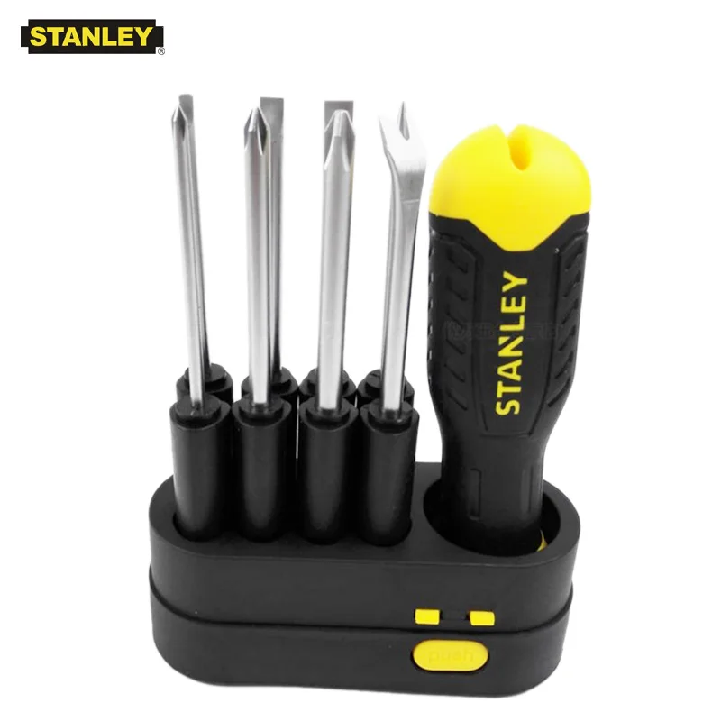 Stanley 9 way screwdriver slotted phillips awl tack puller lifter remover combination driver set handle with groove for hooks