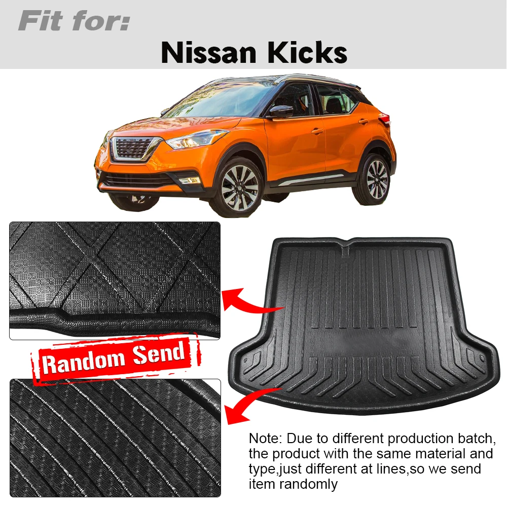 Buildreamen2 For Nissan Kicks Car Rear Trunk Mat Boot Tray Liner Floor Luggage Carpet Cargo Mud Pad Accessories