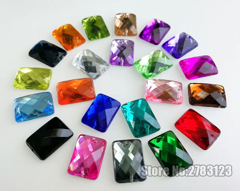 Rectangle shape High quality Acryl sew on rhinestones with two holes,diy/clothing accessories SWYC124