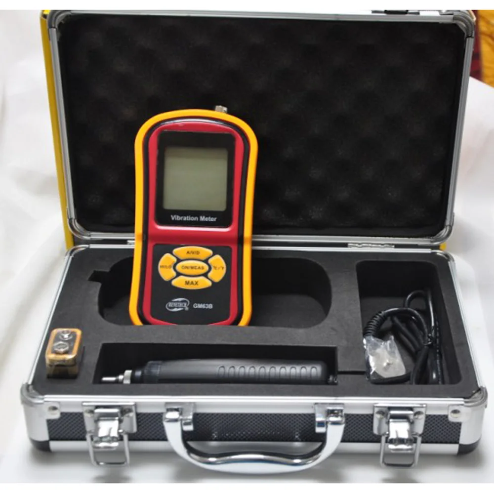การสั่นสะเทือนแบบดิจิตอลขนาด GM63B การเร่ง 0.1 ~ 199.9 เมตร/วินาที Velocity 0.1 ~ 1999.9 เมตร/วินาที Vibrometer