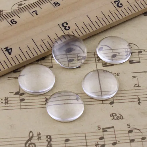 12mm Thickness:4mm Round Flat Back Clear Glass Cabochon Dome Cameo Jewelry Finding 30pcs/lot (K02894)