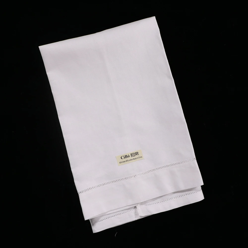 

TL008 : 12 pieces White linen Cotton Drawnwork Ladder Hemstitch Hand towel