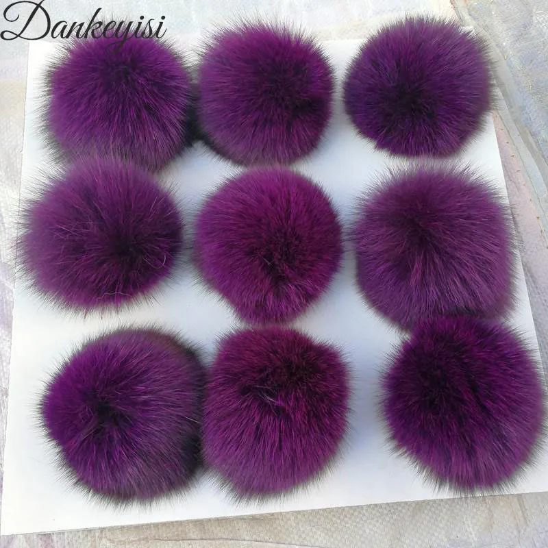 9CM Pompony z futra lisa Ball DIY Prawdziwe futro Pompony do breloków torby czapki i szalik futrzany pompon Hurtownia 9szt/lot