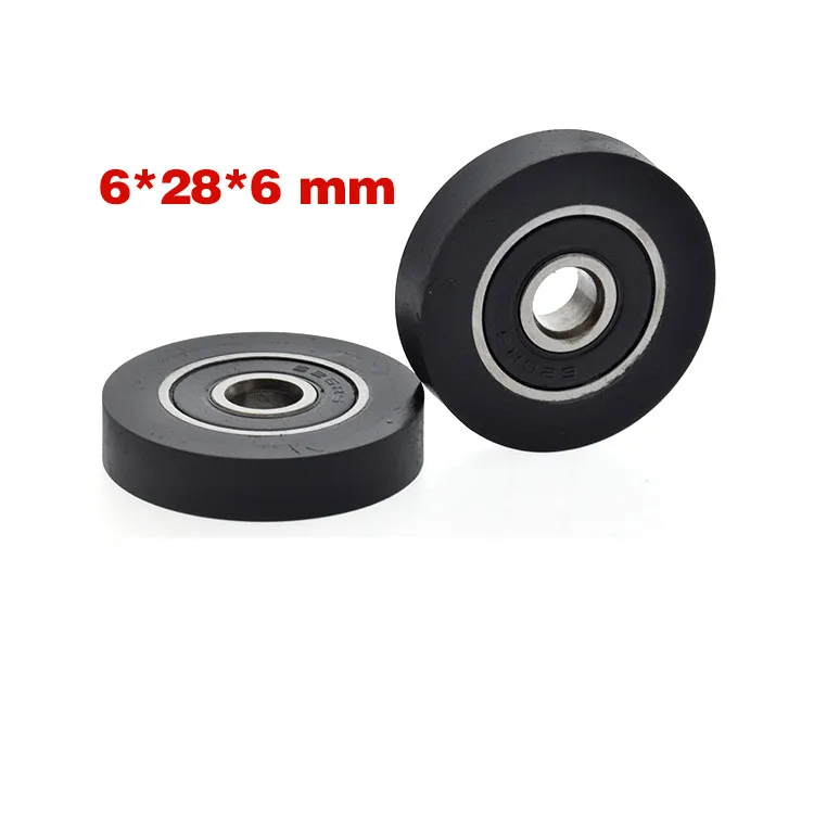 1pcs 6*28*6mm PU wrapped rubber wheel, conveyor belt/automation equipment pulley/rolling wheel, silent soft rubber guide wheel