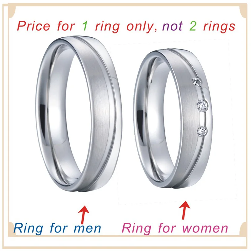 Alliance Wedding Rings For Men And Women White Color Stainless Steel Jewelry For Couple No Rust Or Fade