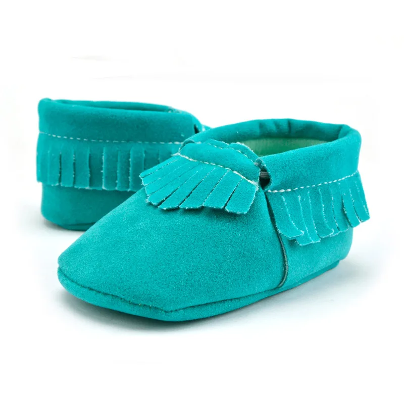 2018 Hot Sale PU Suede Leather Newborn Baby Boy Girl Baby Moccasins Soft Moccs Shoes Bebe Fringe Soft Soled Non-slip Shoes