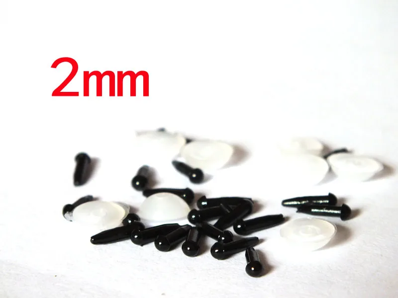 New Arrival Plastic eyes 2mm Black Safety Eyes / Plastic Doll eyes For Bear Doll Animal Puppet Making