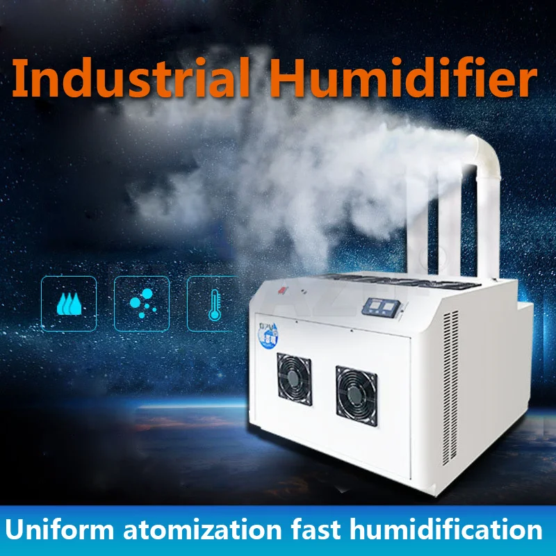 Industrial Ultrasonic Air Humidifier Atomization Mute Humidification Machine Commercial Diffuser for Basement Workshop