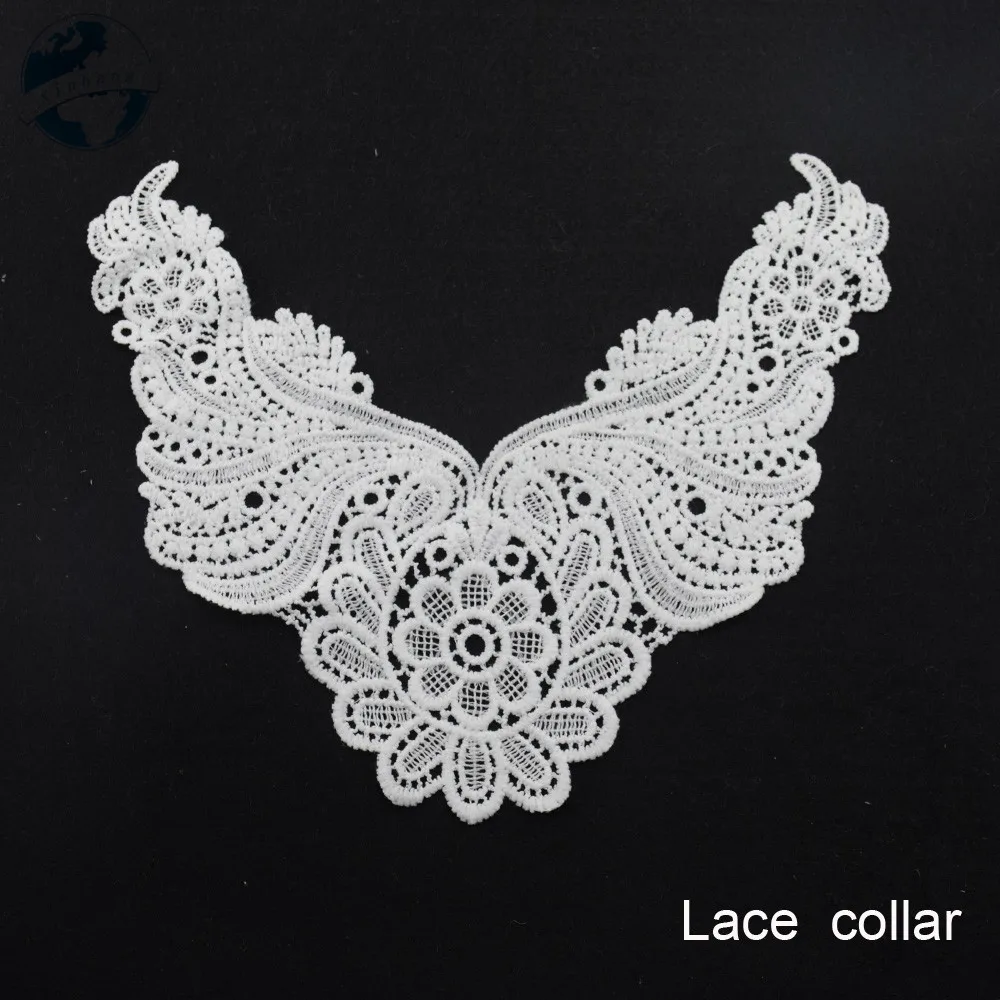 Children lace false collar embroidered fake collar trim diy women applique sewing supplies african guipure lace collars#3632