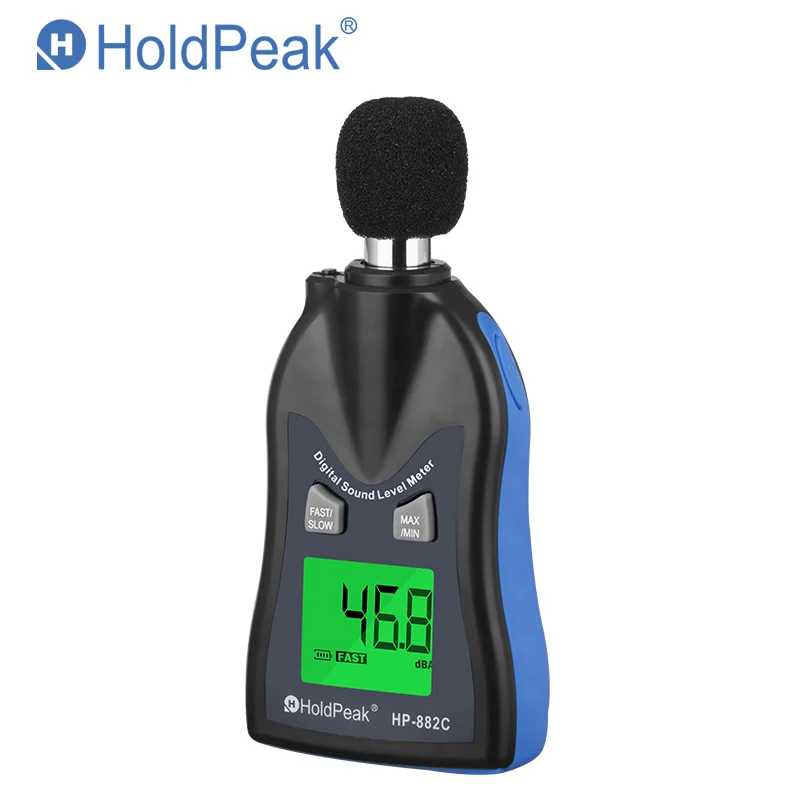 Sound Level Meter Digital Noise Tester LCD Screen Voice Describe Meter  Monitor Pressure Tester,HoldPeak HP-882C