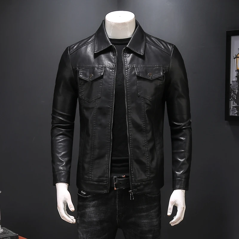 

2022 Large Size Motorcycle Leather Jackets Mens Chaqueta Hombre Moto Jaqueta Motoqueiro Slim Fit Black Biker Winter Jackets Mens