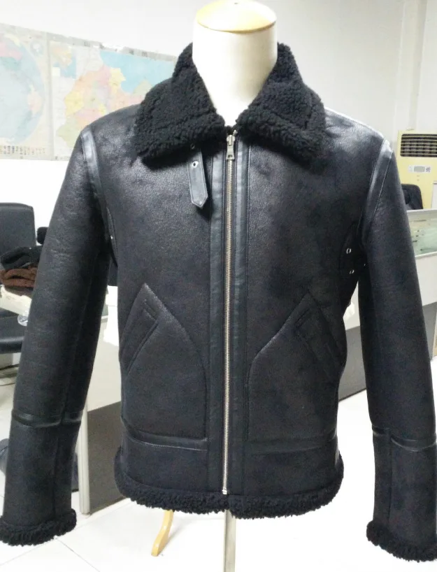 2021 fur one piece male suede fabric berber fleece outerwear motorcycle slim short jacket design winter thick