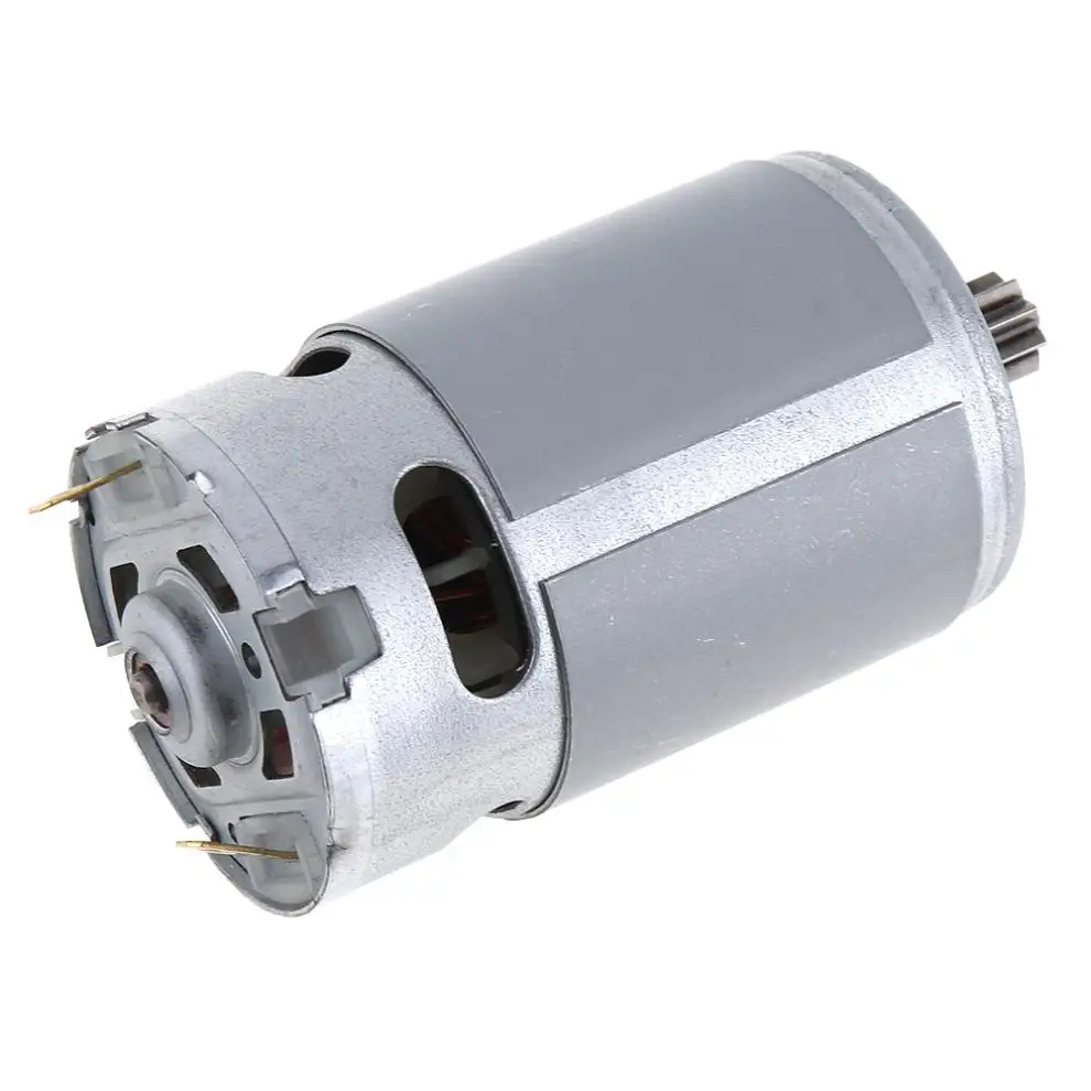 RS550 12V 16.8V 21V 25V 19500 RPM DC Motor with Single Speed 9 Teeth and High Torque Gear Box for Electric Drill / Screwdriver