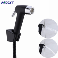 Black Toilet Hand Held Bidet Diaper Sprayer Shower Two Function Spray Douche Kit Jet 304 Stainless Steel Shower With Hose Chrome