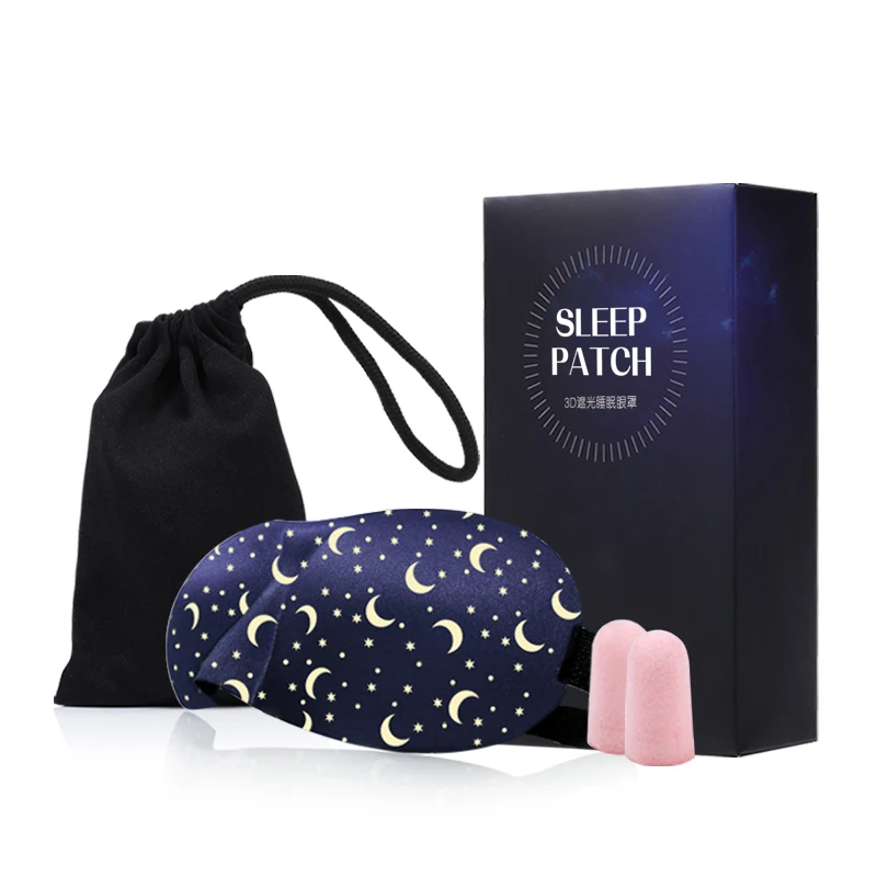 Cute Cartoon Design with Earplugs 3D Stereoscopic Sleep Eyeshade Men and Women Sleeping Breathable Shading  Eyeshade