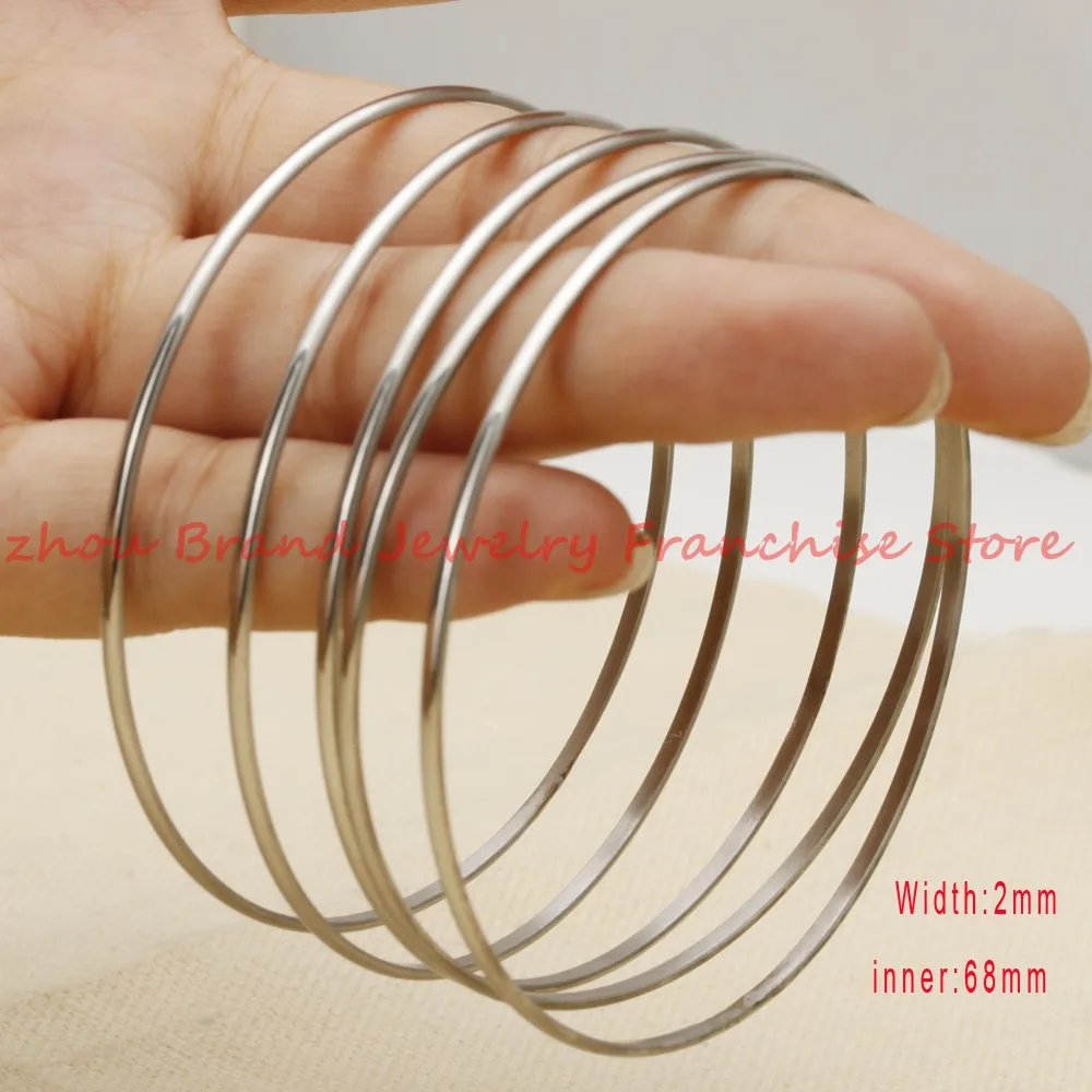 New Fashion 5pcs/Set 316L Silver color 316L Stainless Steel Women\'s Girls Round 2mm Bangle Jewelry Slim Wristband Chain Bracelet