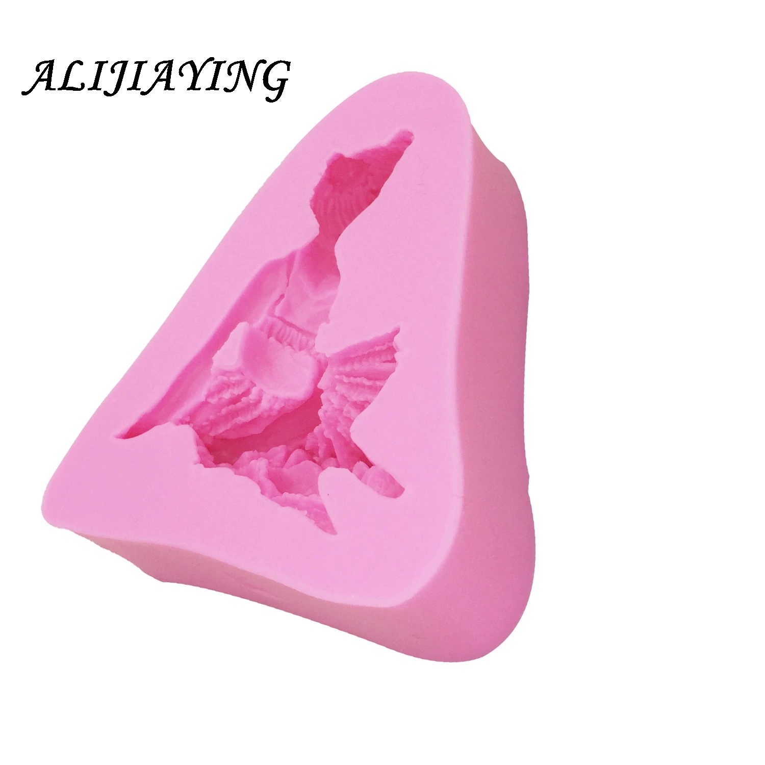 1Pcs 3D Angel dancing Girl Flower Fairy Fondant Chocolate Silicone Mold For Cake Decorating Tools Soap Candle Mold D0152