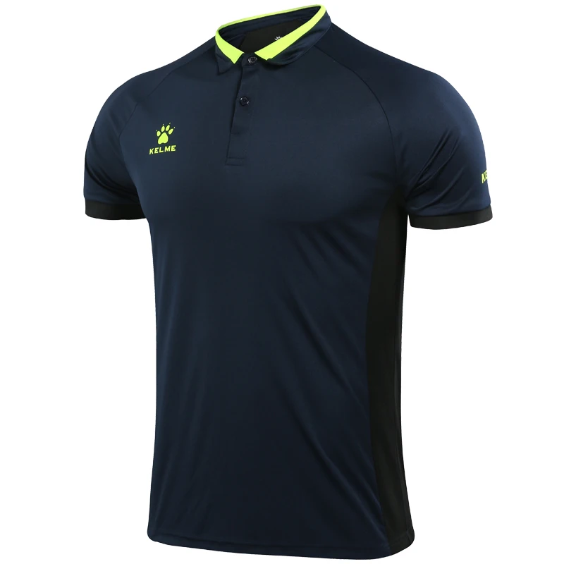 KELME Professional Men\'s Running Training Polo T-shirts Breathable Cotton Short Sleeve Shirts Sports Tee Tops3881022