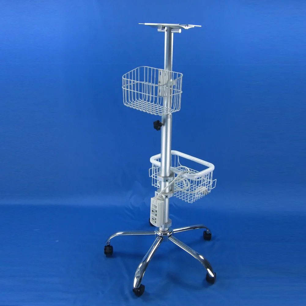 

Medical trolley rollling stand manule lifter post with power outlet