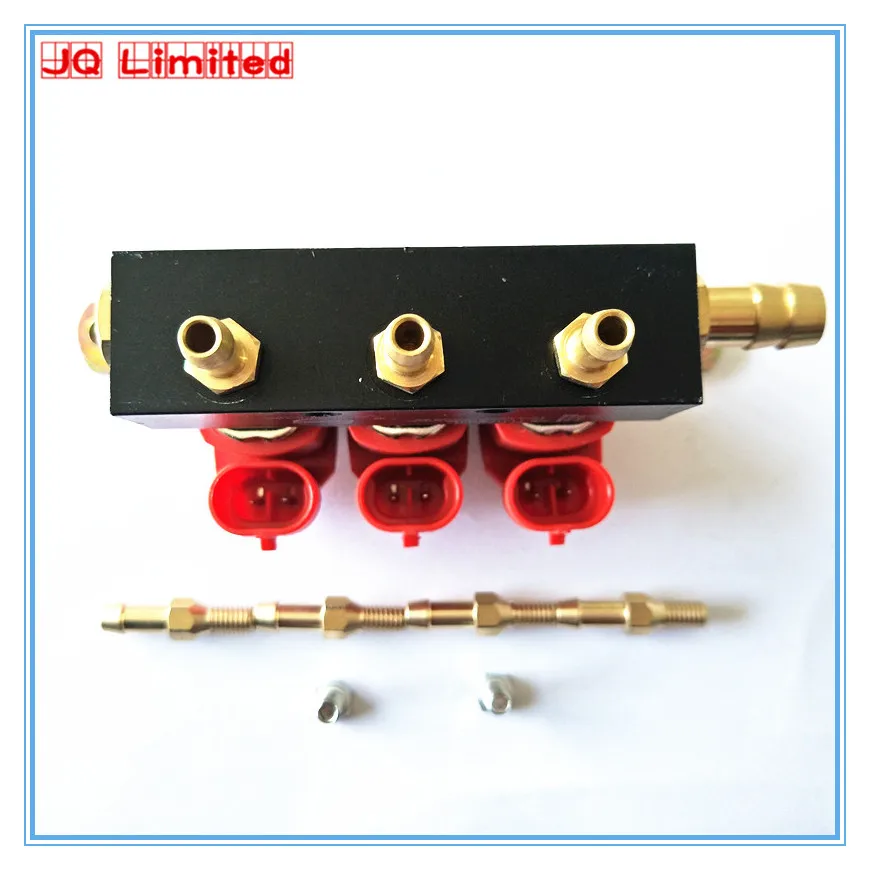 High speed silent 3 OHMS Injector Rail for LPG CNG gas system for car 3cylinder kits Common Injector Rail and accessories