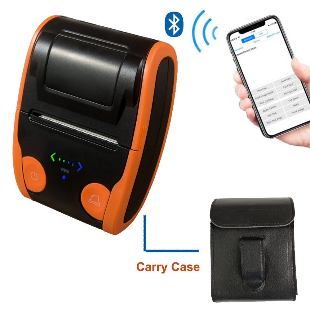 Portable Mini 58mm Bluetooth Wireless Thermal Receipt Ticket Printer For Mobile Phone Bill Machine shop printer for Store