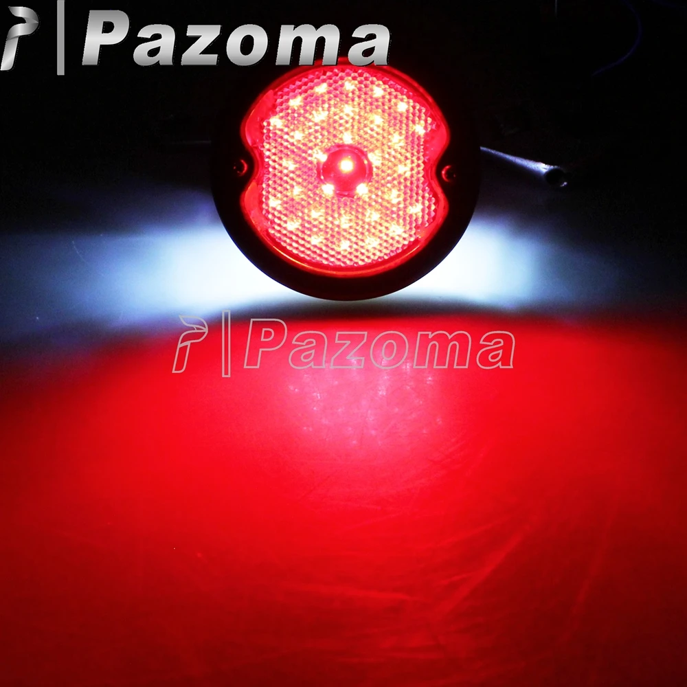 Chrome Motorcycles Red LED Tail Light Motorbike Rear Brake Lamp License Number Plate Light For Cafe Racer Chopper Scrambler