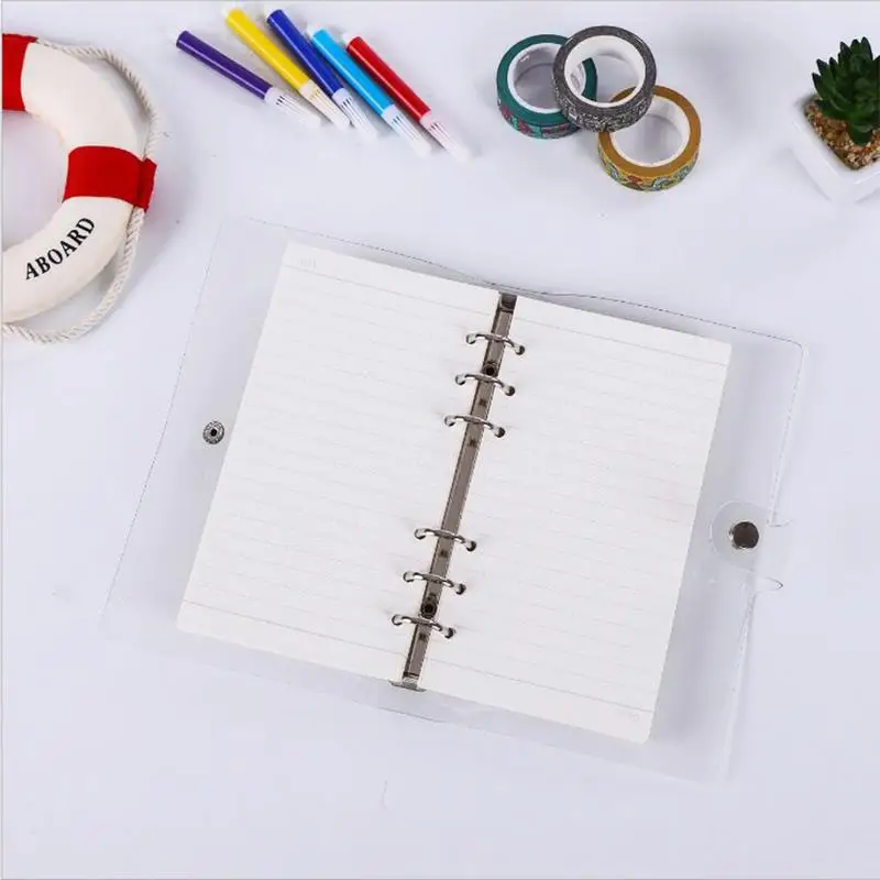 MIRUI 6 Holes Transparent PVC Notebook Cover Protector A5/A6 Ring Binder Loose Leaf Folder School Supplies Office Accessories