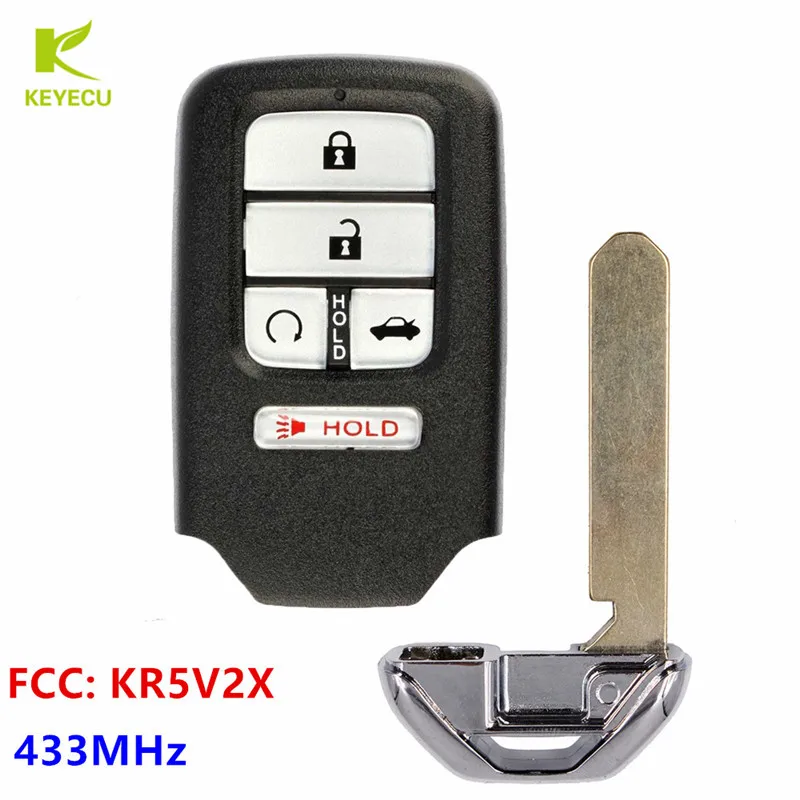 

KEYECU Replacement New Remote Key Fob 5 Button 433MHz ID47 Chip for Honda Civic 2016 2017 2018 -FCC: KR5V2X