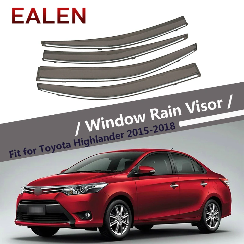 

EALEN For Toyota Vios XP150 2014 2015 2016 2017 2018 Vent Sun Deflectors Guard Accessories 4Pcs/1Set Smoke Window Rain Visor