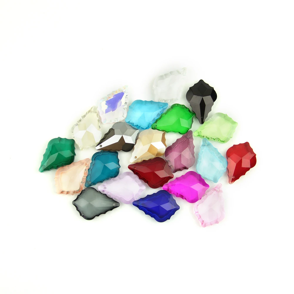 

38/50mm 10~100pcs Colorful Crystal Maple Leaf Glass Lighitng Chandelier Prism Parts Crystal Chandelier Pendants For Home Decor