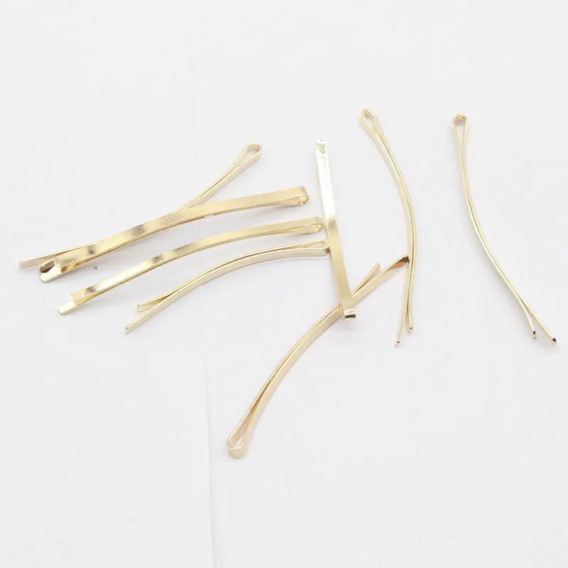 10Pcs KC Gold Color Hairclips Setting 60/83cm Hairpin Blank Base for DIY Jewelry Making Handmade Pearl Hair Clips Accessories