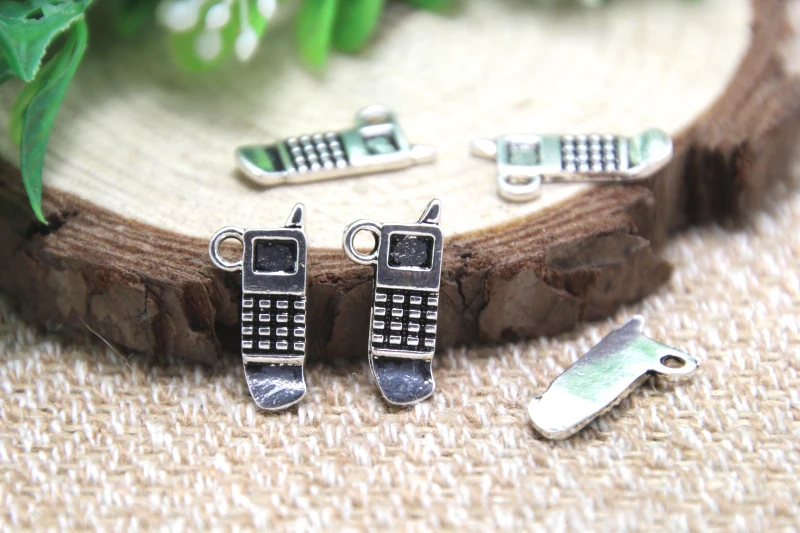 10pcs  cellphone Charms Antique Tibetan silver cellphone   charm pendants 17x9mm