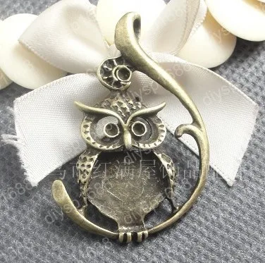 

Fashion Jewelry Findings Accessories charm pendant alloy bead Antique Bronze 47*34MM owl shape 20PCS JJA14902