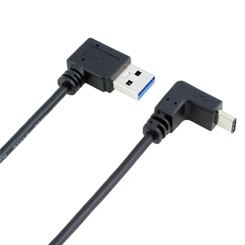 90 Degree UP & Down angled USB3.1 Type-c male to USB3.0 Male 90 degree angled cable 1m for mobile phone tablet