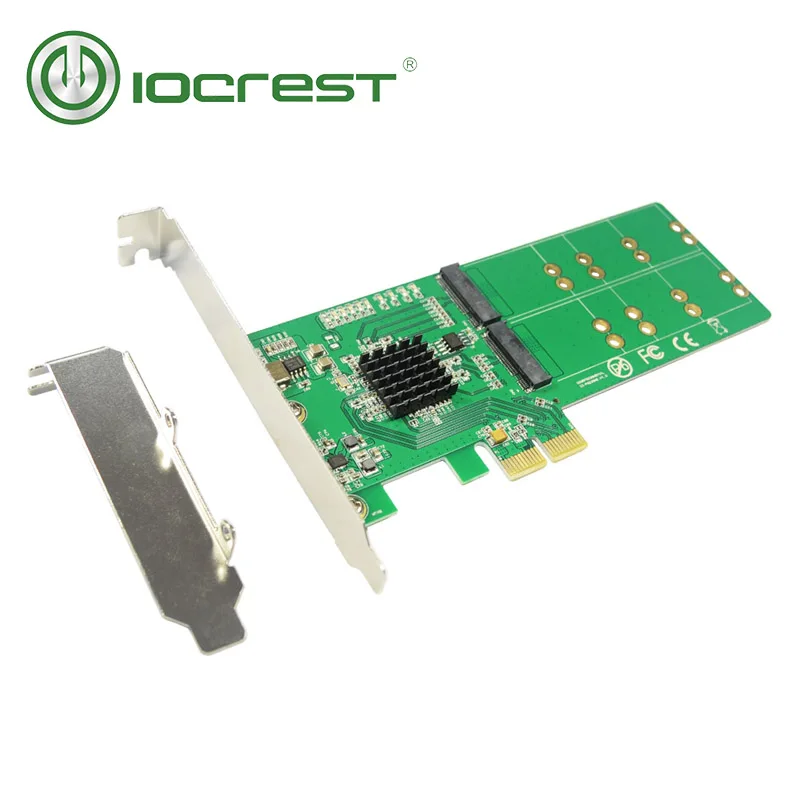 Iocrest PCIE 1x เป็น4ชิ้น NGFF M.2 B การ์ดอะแดปเตอร์คีย์ SSD รองรับชิปเซ็ต88se9235ขนาด2280 2260 2242และ2230